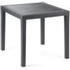 Roccobimbo Tavolo King In Resina Rattan Antracite 79x79x72cm