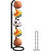SUNOYA Scaffale per pallacanestro, a 5 livelli, supporto per palloni, verticale, supporto rimovibile, organizer per garage per attrezzature sportive per calcio, pallavolo