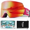 YOZISS Maschera da Sci per Bambini, Giovani, Occhiali da Sci Antiriflesso con Doppia Lente per Snowboard, Protezione UV al 100%, Staccabili e Compatibili con OTG e Casco, Sci, Snowboard, Ciclismo, Rosa