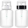 HEALLILY 2 bottiglie di rimozione dello smalto per unghie spingono verso il basso vuoto con serratura pompa dispenser bottiglia di plastica per smalto struccante 200ml, Come mostrato, M