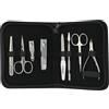 Innotech Instruments Set di 8 manicure per uomo e donna - Set per la cura delle unghie in acciaio inox con forbici per unghie, forbici per pelle, unghie teenager, tagliaunghie, lima per unghie in vetro e pinzette - Set