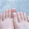 Boloshine 24 Pezzi Unghie Finte Piedi, 12 Taglie Unghie Finte Piedi Corte Quadrate Francesi, Copertura Completa Naturali Unghie dei Piedi Finte Artificiali per Donne Ragaz DIY Manicure (Punta Bianca)