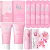 LAIKOU Set Protezione Solare Viso e Corpo, 4 pezzi Sakura Kit Skincare da Viaggio con Crema Solare SPF 50 + Gel Doposole + Balsamo Labbra,per Protezione UVA/UVB e Cura della Pelle