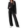 Generico Completo Sportivo Donna Maglia a Maniche Lunghe E Pantaloni Leggera 2 Pezzi Casual Autunno Inverno Tute Da Ginnastica Moda Comodi Completi Per La Casa Curvy Elegante Donna Set Baggy Cotone Tracksuit