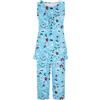 Generic Pigiama da Donna in Raso Estivo da Donna Set Canotte a Pieghe e Capri con Floreale Morbido e Carino 2 Pezzi Loungewear Pinocchietto Donna Estivi Pigiama Donna Estivo (Light Blue, M)