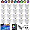 INDARUN 20 faretti da incasso per terrazze, esterni, RGBWWW(RGB + bianco caldo), WiFi, diametro 31 mm, per esterni, 12 V, mini faretto a LED, IP67, impermeabile, compatibile con Alexa Google Home