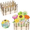YHNDECO Vaso Fiori per Lego, Espositore in Legno Fiori per Lego, per Bouquet per Lego, Fiori di Ciliegio e Girasoli