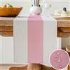 Vorysum Runner Tavolo Moderno Poliestere Impermeabile Tovaglia Antimacchia Runner Effetto Lino Lavabile Decorazione Tavolo da Pranzo Sala da Pranzo, Feste, Festival Matrimoni (Rosa, 33x120cm )