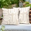 Encasa XO Encasa Homes Fodere per cuscini in poliestere | Digitale Boho Beige Stampa | Tessuto idrorepellente, delicato sulla pelle | Ideale per uso esterno e interno | 40x40 cm | Set di 2
