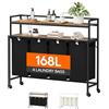 Lifewit Cesto Portabiancheria 4 Scomparti con Ruote 168L, Mobile Biancheria Sporca con Ampio Ripiano e 4 Sacco Porta Biancheria in Tessuto Oxford per Lavanderia, Camere da Letto, Bagno, Nero
