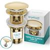Engelbach® Piletta lavabo con troppopieno - Scarico Click Clack con 3 guarnizioni - Valvola di scarico universale per lavabi da bagno