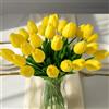 Wekuw 15 Pezzi Tulipani Finti Fiori Artificiali Realistici per Bouquet 33cm Tulipani Finti in Lattice,Tulipano per Fai da Te,Bouquet da Sposa,Hotel,Festa,Decorazioni per La Casa (Giallo)