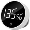 QUMOX Timer Digitale F7 199 Min con Manopola, Cronometro, Base Magnetica, Ricaricabile USB, Volume Regolabile - Bianco