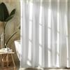 Pameil Tenda Doccia 180 x 200 cm, tenda da bagno bianca, realizzato in tessuto tessile di poliestere, Tenda da bagno resistente antimuffa, impermeabile e lavabile con anello per tenda per doccia