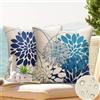 DecorMommt Estate Impermeabile Federe Cuscini Divano 45x45 cm Blu Navy Dalia Moderno all'aperto Copricuscini Divano Set di 2 Fodere Cuscino per Divano Decorative Fodere Per Soggiorno Giardino Terrazza