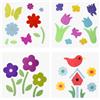 APOMOONS 4 pezzi decorazioni adesive per finestre in gel primaverili ed estive, decorazioni floreali in gelatina, adesivi per finestre, adesivi primaverili per finestre in vetro