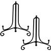Tabibito YKKJ 2 Pezzi 4 inch Espositore Classico Cavalletto in Ferro ，Nero Display Piatto Portafoto per Foto, Piatti, cornici, Libri di Cucina, Piatti Decorativi, Tablet e Arte.