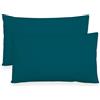Nada Home Coppia Federe Cuscini Letto 52x82 cm in 100% Puro Cotone - Copricuscini Guanciale Tinta Unita con Pattina Interna Senza Zip o Bottoni - Set 2 Federe Morbide e Resistenti
