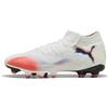 PUMA Scarpe da calcio FUTURE 8 PRO FG/AG da donna, Scarpe, Bianco/Nero/Glowing Rosso, 35.5