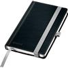 Leitz Notebook Style A6 a quadretti, copertina rigida, 160 pagine, 80 fogli, carta certificata FSC da 100 g/m², fascia elastica e segnalibro, per ufficio e casa, nero, 44911094