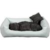 gutekissen® Letto per Cani in Ecopelle Divano per Cani Cuscino per Cani Cuscino in Ecopelle per Cani - Materiali durevoli e Alta qualità EKO (M - 80x65, Bianco)