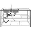 ACROSSPART 2 lavelli con sottolavello, doppio lavabo in acciaio inox, 120 x 45 x 80 cm