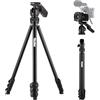Rollei Treppiede Fotocamera da Viaggio 152cm, Rollei Compact Creator Cavalletto Fotografico Alluminio Leggero e Portatile con Supporto per Smartphone Integrato e Telecomando, Treppiede-Fotocamera-Tripod