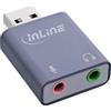 InLine® Adattatore audio USB con jack per microfono e cuffie, Plug & Play, compatto e compatibile con Windows, Mac, Android, 33051E