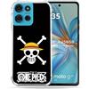 Cokitec Cover rinforzata per Motorola G75 5G Manga One Piece con teschio