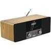 TechniSat DIGITRADIO 3 - Radio Stereo DAB, Impianto compatto (DAB+, VHF, Lettore CD, Bluetooth, USB, Ingresso per cuffie, Ingresso AUX, Radiosveglia, Display OLED, 20 Watt RMS), Quercia, rovere