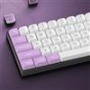 dagaladoo Copritasti in PBT, bianco/viola, per tastiera meccanica 60% 65% 100%, personalizzati, in stile giapponese, profilo ISA, layout TKL americano (189 tasti)
