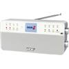 Dual Radio WDR, 8 tasti di memoria per trasmettitore WDR, telecomando, Bluetooth, jack per cuffie, display a colori, suono stereo, AUX-in, argento, radio digitale