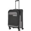 travelite valigia a 4 ruote taglia M guscio morbido in materiale riciclato, serie bagagli VIIA: trolley con piega ad espansione + protezione bordi, 67 cm, 70-80 litri