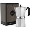 VonShef Caffettiera Italiana 12 tazze, Moka Aalluminio 600 ml | Per Fornelli Elettrici e a Gas, Caffettiera Moka con Filtro e Guarnizione di Ricambio