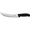Victorinox Fibrox, Coltello da Macello, Coltello Trinciante lungo per i pezzi di Carne più spessi, 20 cm, Lama Ricurva, Affilato, Acciaio Inossidabile, Nero