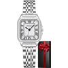 CIVO Orologio Donna Acciaio Analogico: Orologi da Polso Numeri Romani Quadrato Piccolo - Oro/Argento Orologio Quarzo Impermeabile - Regalo Classico per Donna e Ragazze