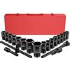 Anbull 21Pcs Set Bussole a Impatto, chiave a bussola 3/4,