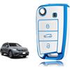 TOOMUME Cover Chiave, Guscio Chiave Adatto per VW Golf 7 Mk7 Polo Jetta Tiguan Touran Seat Leon Fabia Ibiza Skoda Fabia Octavia Superb, Custodia Chiavi Telecomando Copri Chiavi - Flip Key