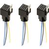 MOCNT 3 Pezzi 12V 40A Auto Relè con Presa SPST 4 Pin Automobile Relè con Filo Auto Interruttore Relè Aperto Contatti Relè Camion Elettrico Relè Impermeabile Motociclo Pesante Relè
