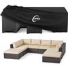 Kipiea Coperture per Mobili da Giardino Impermeabile, 420D Coperture per Tavoli Mobili da Esterno Antivento, Coperture per Tavoli e Sedie da Cortile Quadrato, Anti-UV, Anti-Strappo- 320x320x81cm