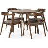 HOMN LIVING Set Tavolo 80x80 cm e 4 sedie da Pranzo Venus Noce
