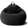 AD.CON Pouf con imbottitura ecologica, pouf, poltrona relax, cuscino da pavimento, sacco di fagioli (nero, 120 x 120 x 60 cm, 350 L)
