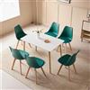 JZGORC Set da pranzo Tavolo da Pranzo con 6 Sedie, Tavolo da Pranzo Rettangolare in Legno 110 * 70 * 75 cm, 6 Sedie da Pranzo Scandinave, Gambe in Metallo,Verde menta