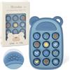 Moonkie Giochi Dentizione Neonato, Telefono in Silicone per 3 Mesi+, Giochi Bambini Pop It, Senza BPA, Giochi Montessori, Massaggia Gengive Neonati, Regalo Neonato Maschio & Femmina(Etere)