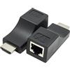 Raykce Adattatore RJ45 HDMI CAT-6/6E Extender RJ45 ver HDMI - Supporta HDTV 2K 4K, Distanza di applicazione fino a 30 m, non supporta il protocollo HDCP
