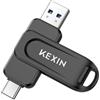 KEXIN Chiavetta USB 64GB Chiavetta USB C 64 GB 100 MB/s Girevole Doppia USB3.0 Memoria Esterna PC Tipo A e Tipo C Pen Drive per Smartphone Tablet iPhone 15/16 Auto Console di Gioco, Nero
