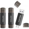 KOOTION Chiavetta USB C 64GB USB 3.0 OTG 2 in 1 3 Pezzi Chiavetta USB Tipo C 64 GB Nero Pendrive Tipo C Memoria Piccolo e Leggero Set Pennetta 64GB Per Android/Window/PC/MacBook, ect