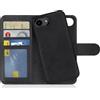 MyGadget Cover compatibile con iPhone 16E - Custodia Libretto Magnetica - Portafoglio Flip Wallet Case - Porta Carte in Similpelle PU Removibile Nero
