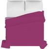 Italian Bed Linen TRAPUNTINO ESTIVO ELEGANT NO STIRO - Made in Italy - Copriletto Matrimoniale 260x270 cm in Morbida Microfibra - Tinta Unita - DoubleFace - Trapunta 100 g - Fucsia/Lilla