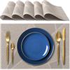 IPEA Tovagliette Americane Eleganti 45 x 30 cm per Cena, Pranzo, Colazione - 6 Unità - Tovaglietta Lavabile, Resistente al Calore, Antiscivolo, Antimacchia per Tavolo della Cucina e Sala - Grigio